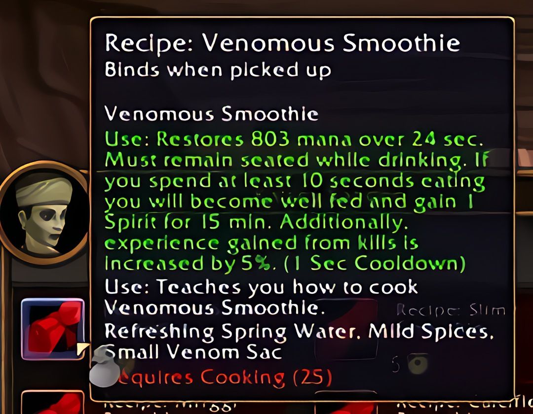 配方：毒性冰沙（Venomous Smoothie）in World of Warcraft: Forever
