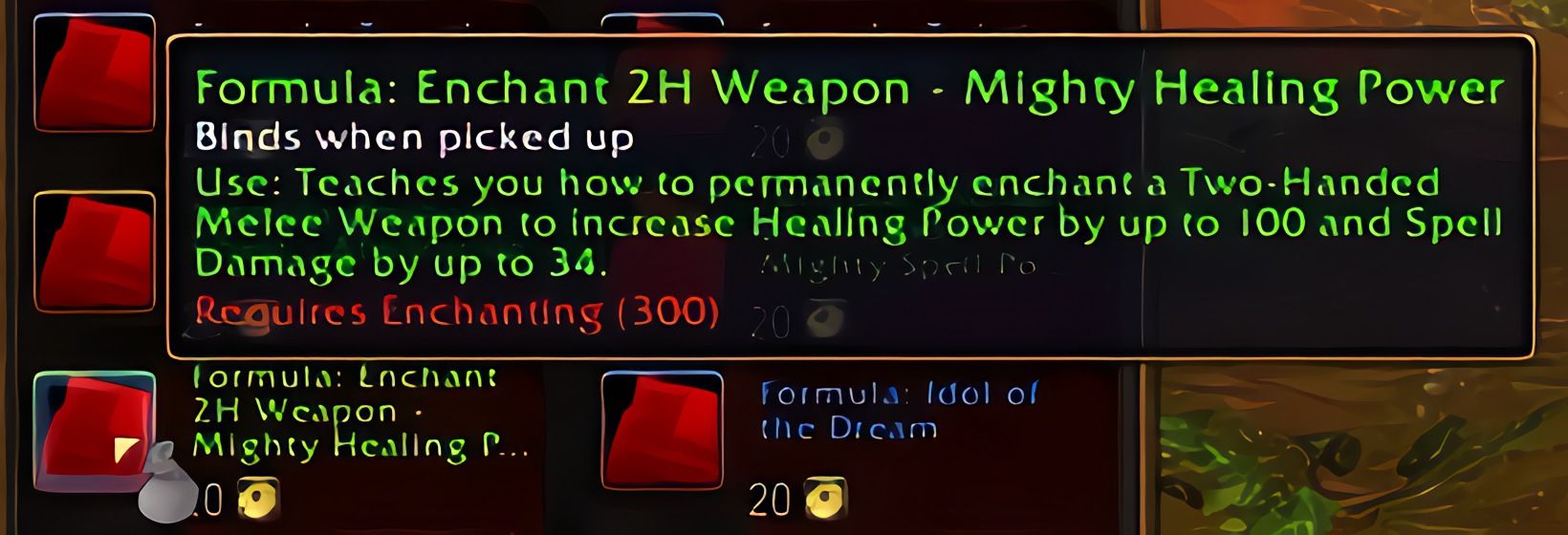配方：双手武器附魔——强大治疗强效 (Enchant 2H Weapon - Mighty Healing Power) 在 World of Warcraft: Forever