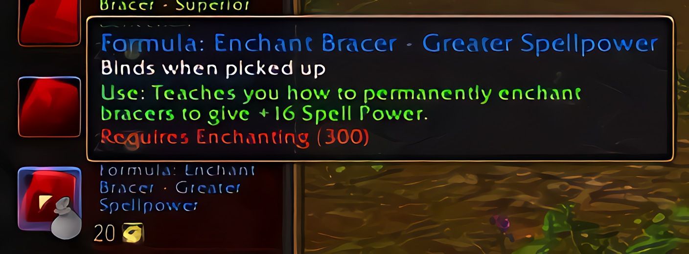 配方：护腕附魔——强效法术强度 (Enchant Bracer - Greater Spellpower) 在 World of Warcraft: Forever