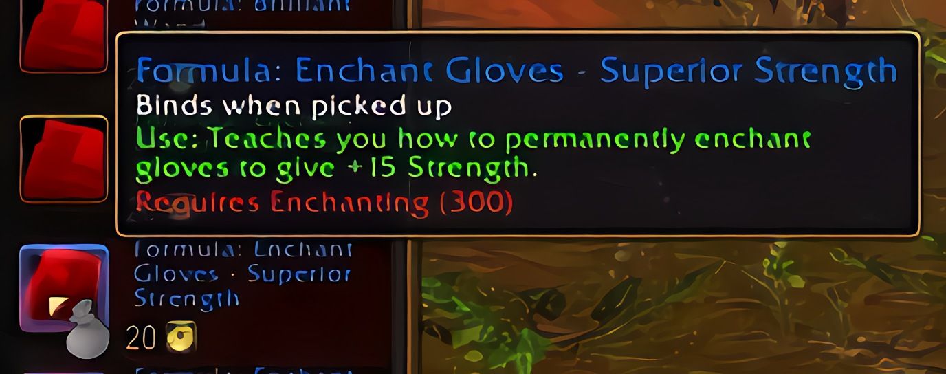 配方：手套附魔——超强力量 (Enchant Gloves - Superior Strength) 在 World of Warcraft: Forever