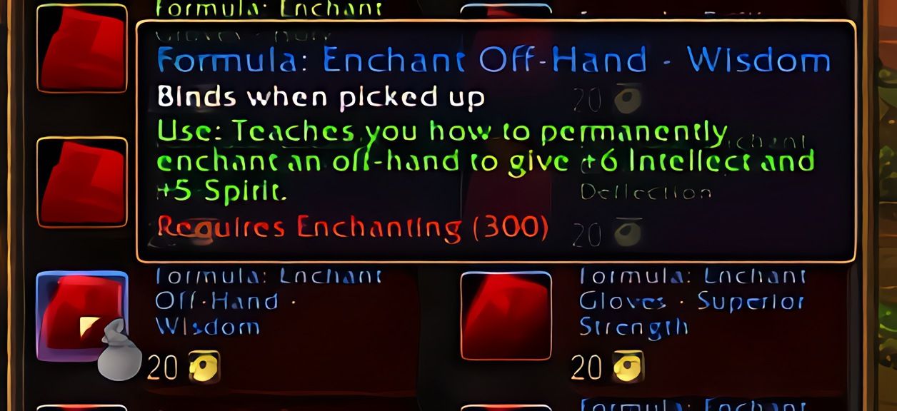 配方：副手附魔——智慧 (Enchant Off-Hand - Wisdom) 在 World of Warcraft: Forever