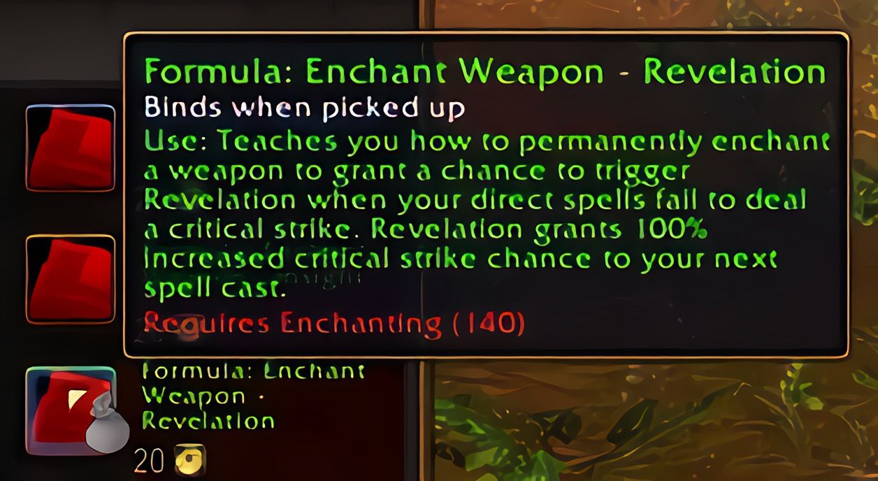 配方：武器附魔——启示 (Enchant Weapon - Revelation) 在 World of Warcraft: Forever