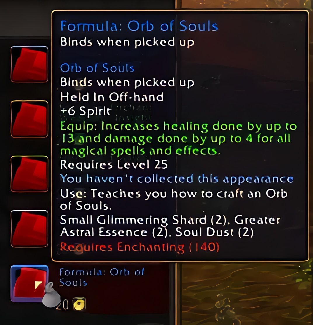配方：灵魂之珠 (Orb of Souls) 在 World of Warcraft: Forever